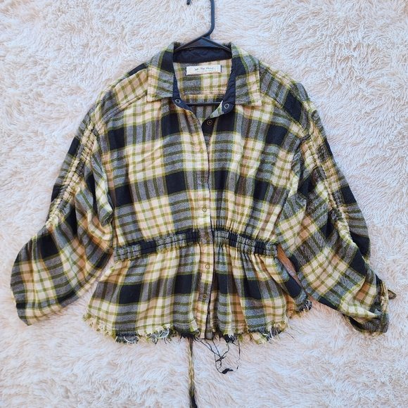 Free People We The Free Black Pacific Dawn Plaid Shirt - Picture 2 of 8